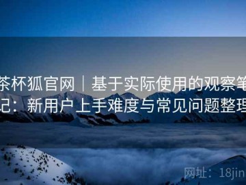 茶杯狐官网｜基于实际使用的观察笔记：新用户上手难度与常见问题整理