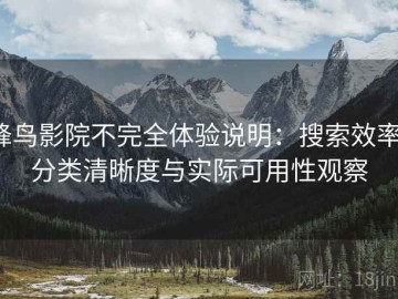 蜂鸟影院不完全体验说明：搜索效率、分类清晰度与实际可用性观察