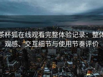 茶杯狐在线观看完整体验记录：整体观感、交互细节与使用节奏评价