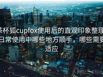 茶杯狐cupfox使用后的直观印象整理：日常使用中哪些地方顺手，哪些需要适应