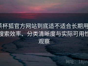茶杯狐官方网站到底适不适合长期用？搜索效率、分类清晰度与实际可用性观察