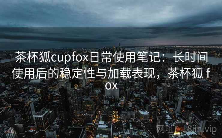 茶杯狐cupfox日常使用笔记：长时间使用后的稳定性与加载表现，茶杯狐 fox