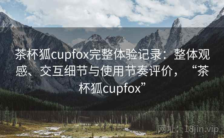 茶杯狐cupfox完整体验记录：整体观感、交互细节与使用节奏评价，“茶杯狐cupfox”
