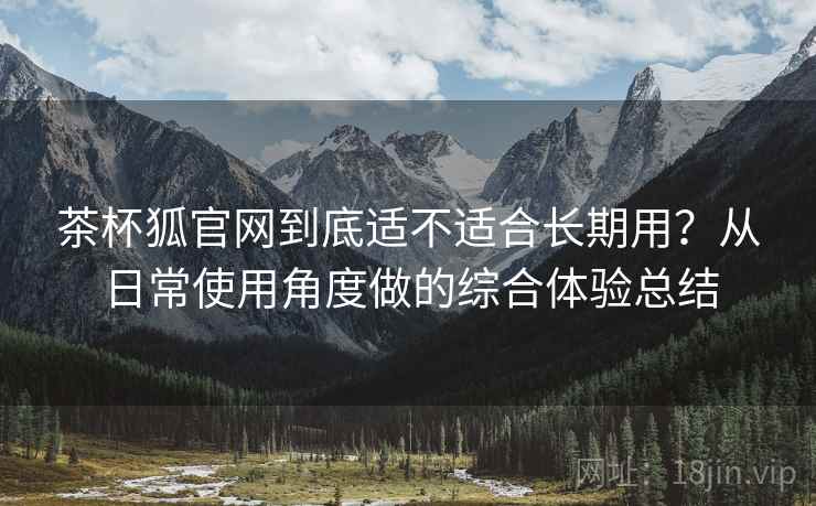 茶杯狐官网到底适不适合长期用？从日常使用角度做的综合体验总结