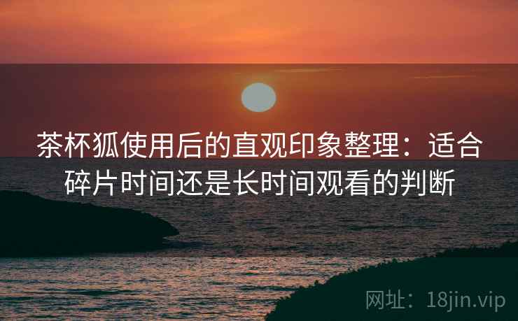 茶杯狐使用后的直观印象整理：适合碎片时间还是长时间观看的判断